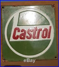Details about  / CASTROL ENAMEL SIGN round garage petrol oil vitreous porcelain VAC167