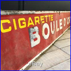 10 Ft Vintage French Cigarette Boule Do'r'Golden Balls' Industrial Enamel Sign