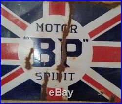 1920/1930 Double Sided Motor BP Sprit ENAMEL SIGN ORIGINAL VINTAGE