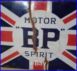 1920/1930 Double Sided Motor BP Sprit ENAMEL SIGN ORIGINAL VINTAGE