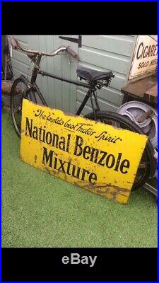1920's National Benzole enamel sign original vintage not castrol not shell