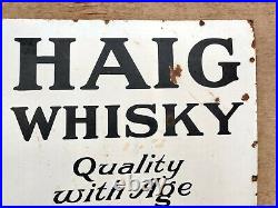 1920s Vintage Extra Rare John Haig & Co. 1627 Haig Whisky Enamel Sign Scotland