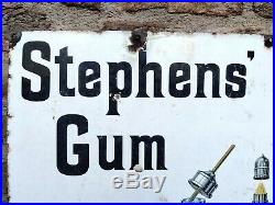 1920s Vintage Rare Patent Enamel Co. H. C. Stephens' Gum Enamel Sign Board London