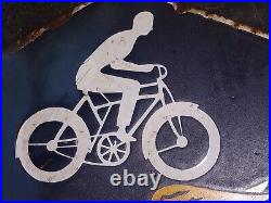 1930 Good Year Cycle Tyre Graphical Sign Vintage Porcelain Enamel Sign Original