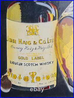 1930 Haig Whisky John Haig & Co. 1627 Scotland Vintage Porcelain Enamel Sign Rare