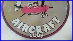 1930 Sinclair Aircraft Made In USA Vintage porcelain enamel sign