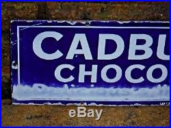 1930s Vintage Original HEAVY ENAMEL CADBURY'S CHOCOLATE SIGN Cadburys