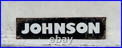 1940's Vintage Old Rare Johnson Mark Advertising Porcelain Enamel Sign Board