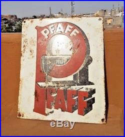 1940s Old Vintage Rare Pfaff Sewing Machine Porcelain Enamel Sign Board, GERMANY