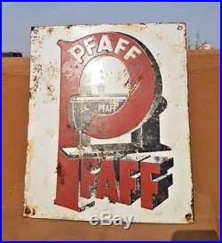 1940s Old Vintage Rare Pfaff Sewing Machine Porcelain Enamel Sign Board, GERMANY