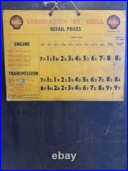 1947 vintage Shell Retail advertising Oil Price Garage Automobilia enamel sign