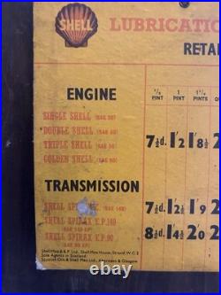 1947 vintage Shell Retail advertising Oil Price Garage Automobilia enamel sign