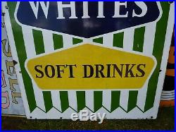 1950s R WHITES ENAMEL SIGN VINTAGE SOFT DRINKS SHOP FRONT ADVERTISING