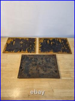 1960s/70s Original Vintage Polish Enamel Warning Signs x3 Industrial Porcelain