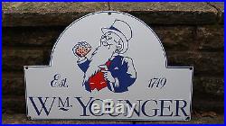 1970s Vintage Original HEAVY ENAMEL WILLIAM YOUNGER ALE BEER SIGN Youngers