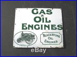 22115 Old Enamel Sign Plate Vintage Farm Stationary Engine Blackstone Stamford