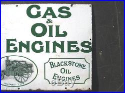 22115 Old Enamel Sign Plate Vintage Farm Stationary Engine Blackstone Stamford