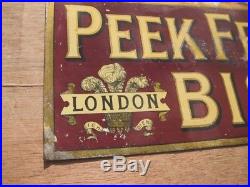 27947 Old Vintage Antique Tin Food Sign Biscuit Peak Frean Factory N0t Enamel