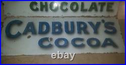 2 Vintage 1930 Cadbury Signs, Made at Bournville patent, Enamel Genuine Real
