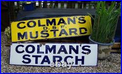 2 Vintage Colmans D. S. F. Mustard + A Colmans Starch Enamel Advertising Signs