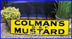 2 Vintage Colmans D. S. F. Mustard + A Colmans Starch Enamel Advertising Signs