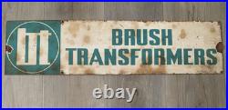 2 x Vintage Industrial Enamel Signs bt BRUSH TRANSFORMERS