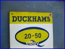 38288 Old Vintage Garage Enamel Sign Shop Advert Duckham's Oil Gas Pump Jug