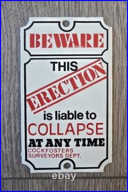 7x Dodo Designs Vintage Porcelain Enamel Sign's 1970s 6.5cm x 11.5cm