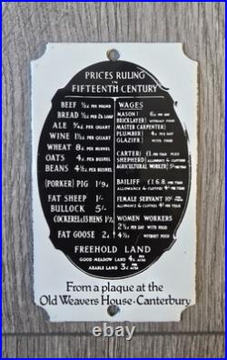 7x Dodo Designs Vintage Porcelain Enamel Sign's 1970s 6.5cm x 11.5cm