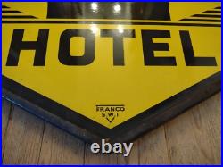 AA HOTEL ENAMEL SIGN Garage Vintage Automobilia Genuine Cool DOUBLE SIDED AA HOTEL ENAMEL SIGN Garage Vintage Automobilia Genuine Cool DOUBLE SIDED
