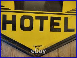 AA HOTEL ENAMEL SIGN Garage Vintage Automobilia Genuine Cool DOUBLE SIDED AA HOTEL ENAMEL SIGN Garage Vintage Automobilia Genuine Cool DOUBLE SIDED