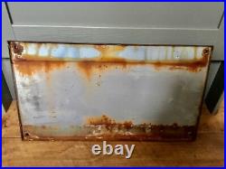 ANTIQUE VINTAGE FRENCH BLUE ENAMEL ROAD SIGN PLAQUE HOMME POLITIQUE 45cm L x 25H