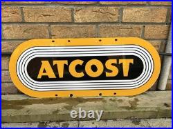 ATCOST farm building enamel sign. Vintage Britain Farm Toy Barn. Man Cave