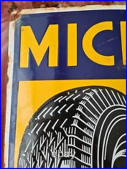 A Large Vintage Style Enamel'MICHELIN' Sign, 60cm X 45xm