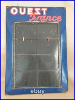 A Original Vintage Ouest France Shop Advertising Enamel Sign/pin Board