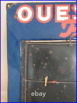 A Original Vintage Ouest France Shop Advertising Enamel Sign/pin Board