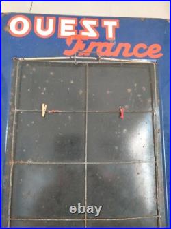A Original Vintage Ouest France Shop Advertising Enamel Sign/pin Board