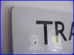 A Very Large Enamel Train Sign Vintage Railway Sign Large 35.5