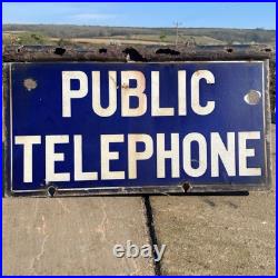 A Vintage Original Double Sided Public Telephone Enamel Sign A Vintage Original Double Sided Public Telephone Enamel Sign
