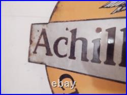 A vintage enamel advertising sign double sided A vintage enamel advertising sign double sided