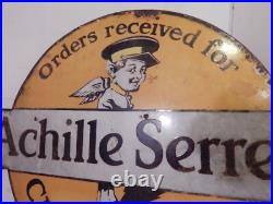 A vintage enamel advertising sign double sided A vintage enamel advertising sign double sided