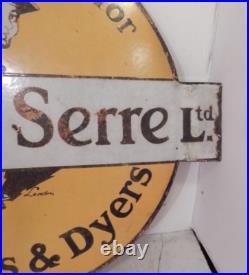 A vintage enamel advertising sign double sided A vintage enamel advertising sign double sided