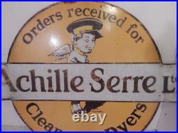 A vintage enamel advertising sign double sided A vintage enamel advertising sign double sided