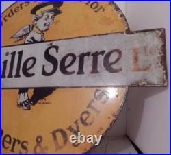 A vintage enamel advertising sign double sided A vintage enamel advertising sign double sided