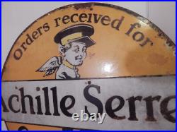 A vintage enamel advertising sign double sided A vintage enamel advertising sign double sided