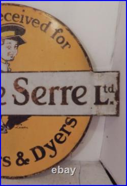 A vintage enamel advertising sign double sided A vintage enamel advertising sign double sided