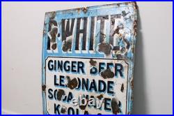 A vintage mid-century R. Whites enamel drinks advertising sign