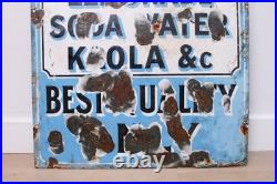 A vintage mid-century R. Whites enamel drinks advertising sign