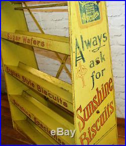 Advertising 5 tier biscuit shop display rack kitchen vintage enamel sign cabinet