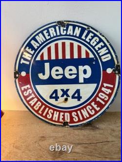 American jeep 4x4 Enamel Advertising Sign-classic car- vintage garage man cave